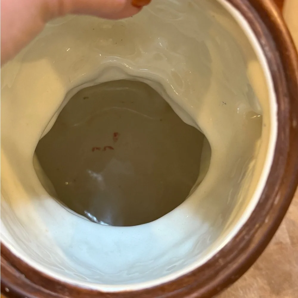 Great American Pottery Company Brown Bear Drummer Vintage Cookie Jar made USA